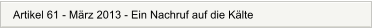Artikel 61 - Mrz 2013 - Ein Nachruf auf die Klte